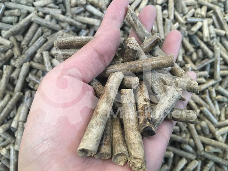 rice husk pellets produced by the small biomass pelletizer unit