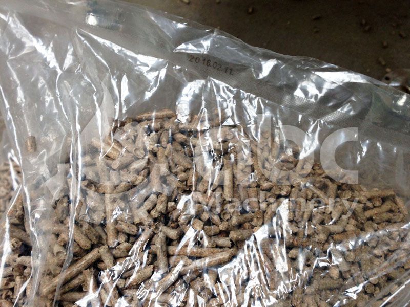 wood pellets in bag