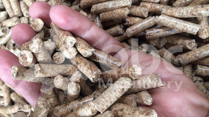 extruded wood pellets from the complete plant