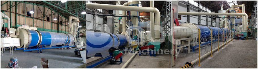 biomass pellet plant drying system for producing large scale pellets