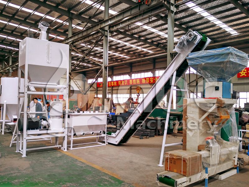 chicken feed pellets bagging process and equipment