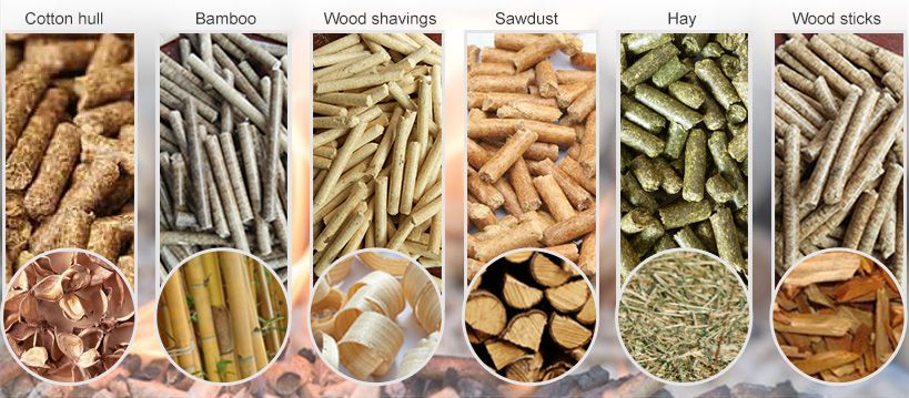 different biomass pellets