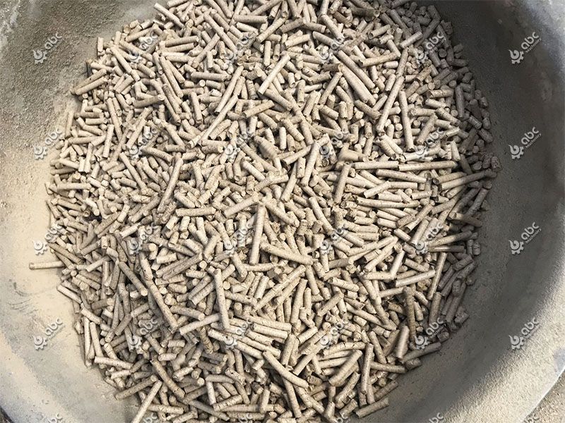 extruded coffee husk pellets from granulation machine