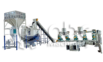 large wood pellets making line