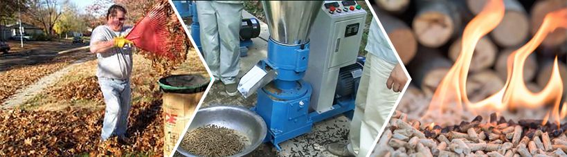 making pellets from leaves