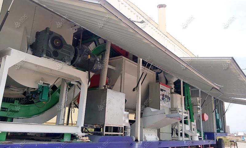movable animal feed production line for process grass fodder