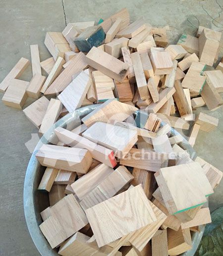 oak wood blocks for producing bbq pellets