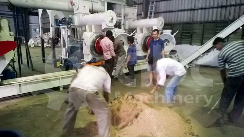 wood pellet production machinery test run