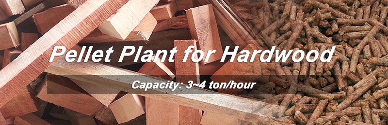 pellet production plant for hardwood