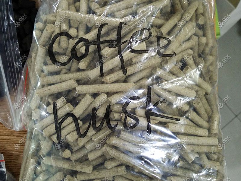 pellets made of coffee hulls