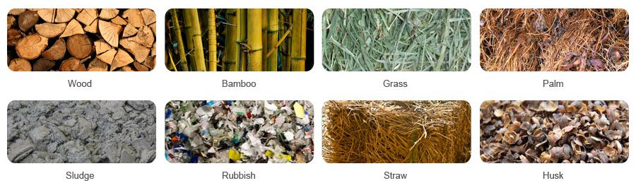 make pellets from wood, bamboo, grass, palm, sludge, rubbish, straw, husk