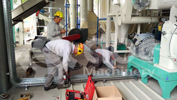 hard wood pelletizing line under construction